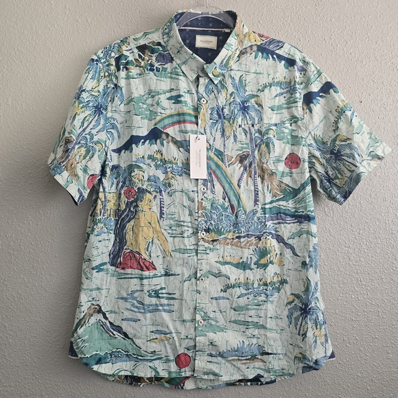 7 Diamonds Other - 7 Diamonds NWT Men's Button-up Island Of Woman Print Shirt
